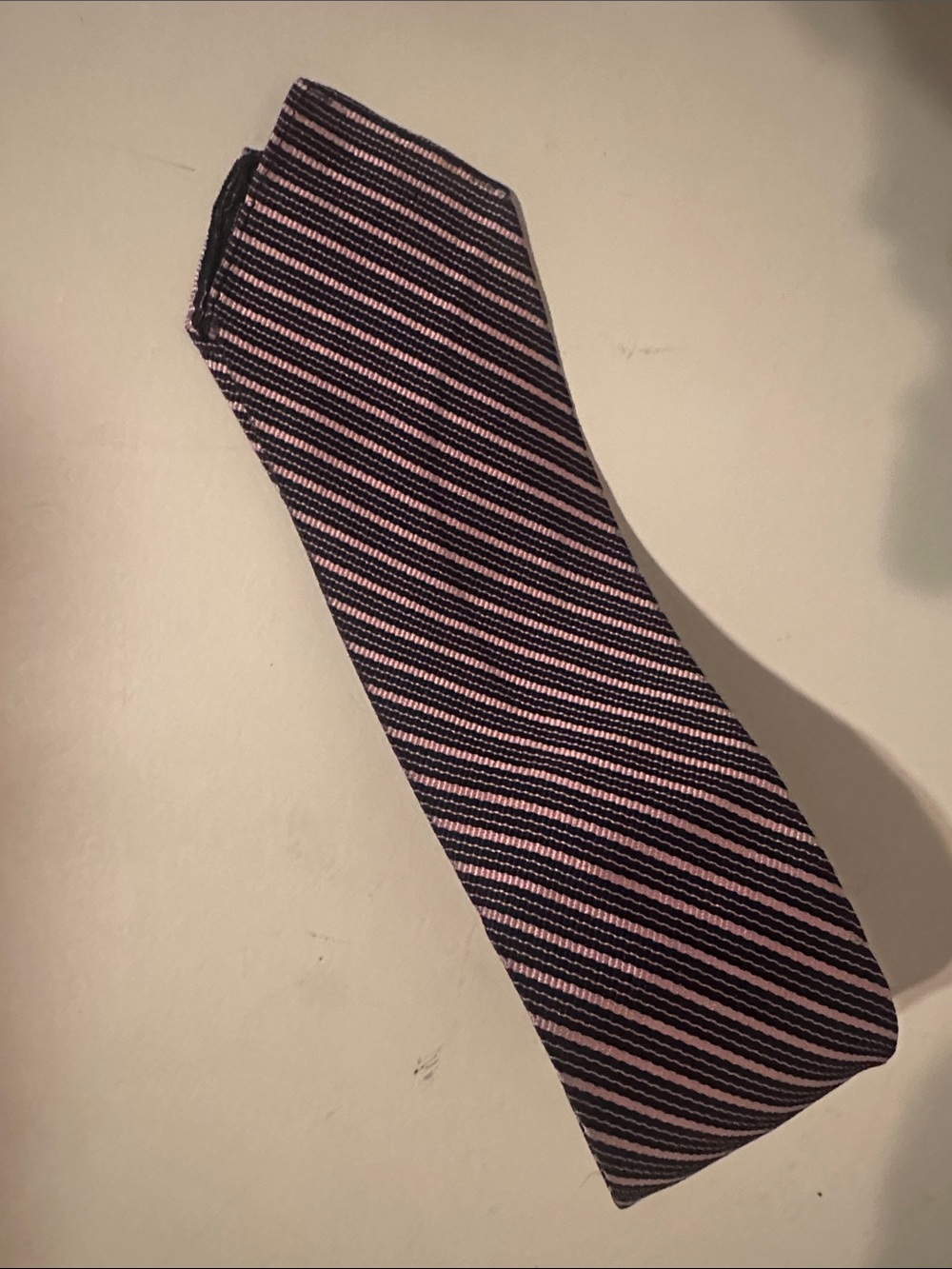 Classic Diagonal Stripe Tie in Pink and Black